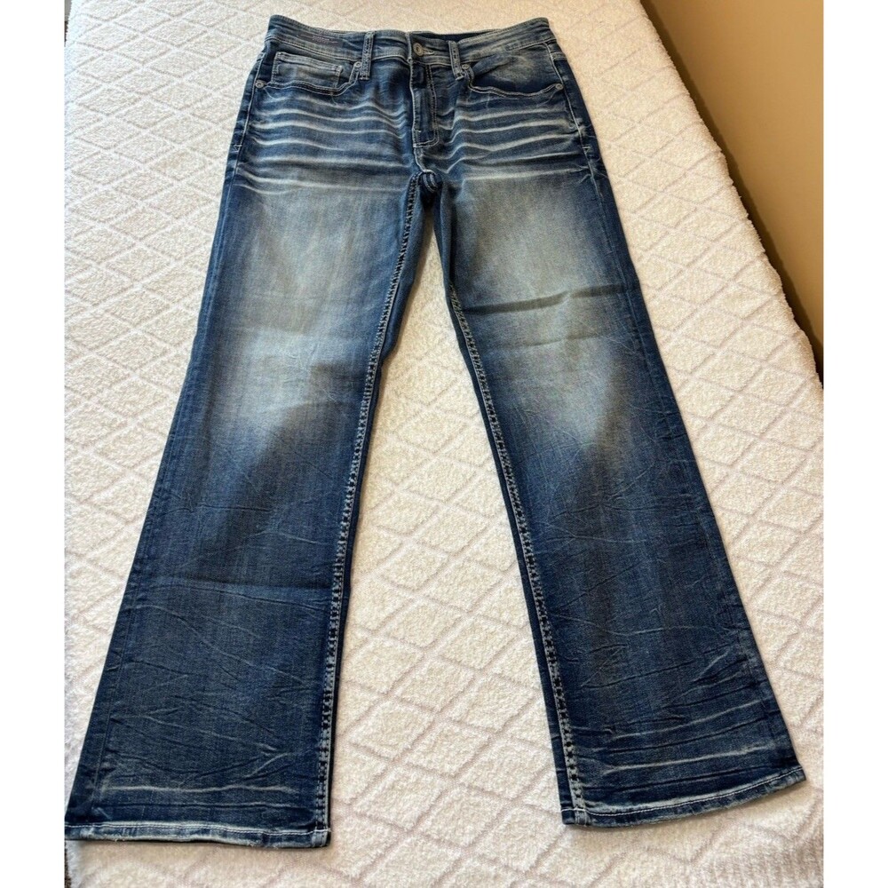 NEW BKE Jake Superior Stretch Bootcut Distressed Denim Jeans Men’s Size 32W 30L